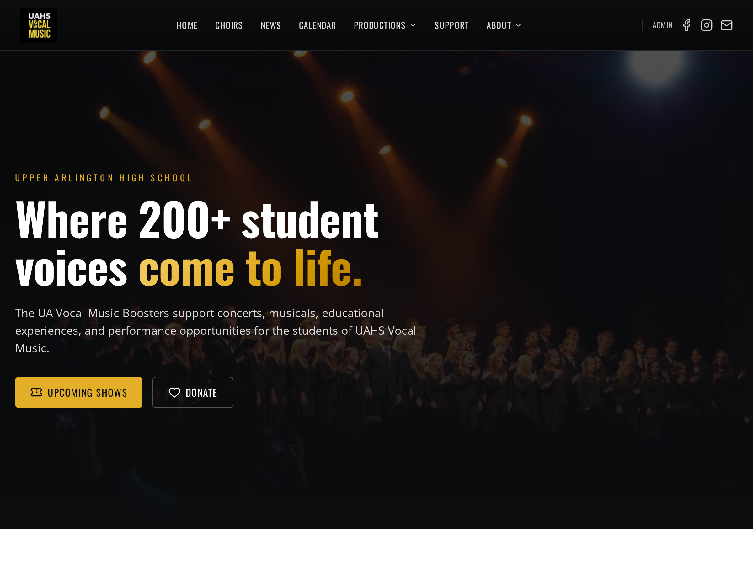 Upper Arlington vocal music performing arts site built on ProgramsHQ