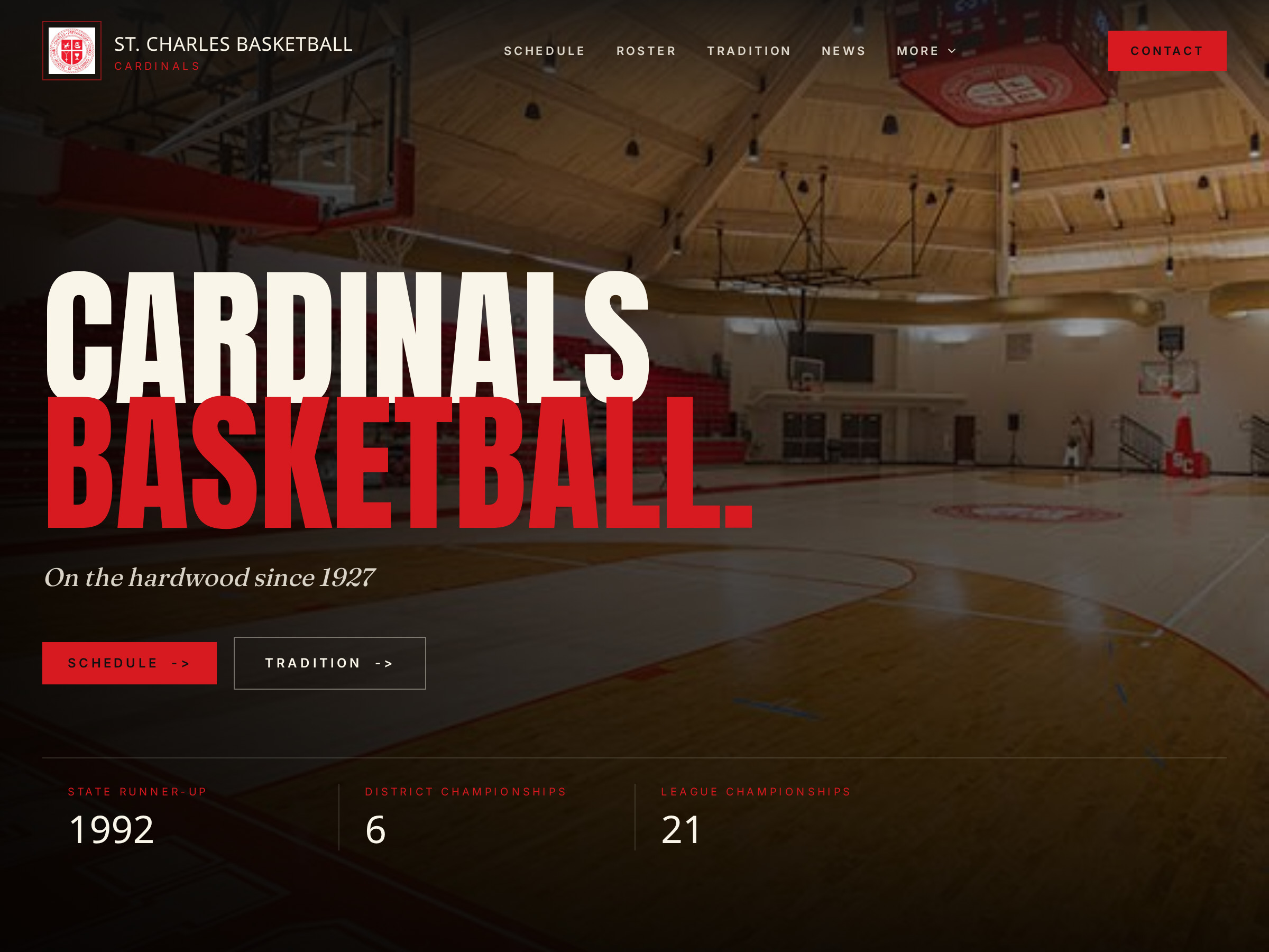 St. Charles Basketball program site built on ProgramsHQ